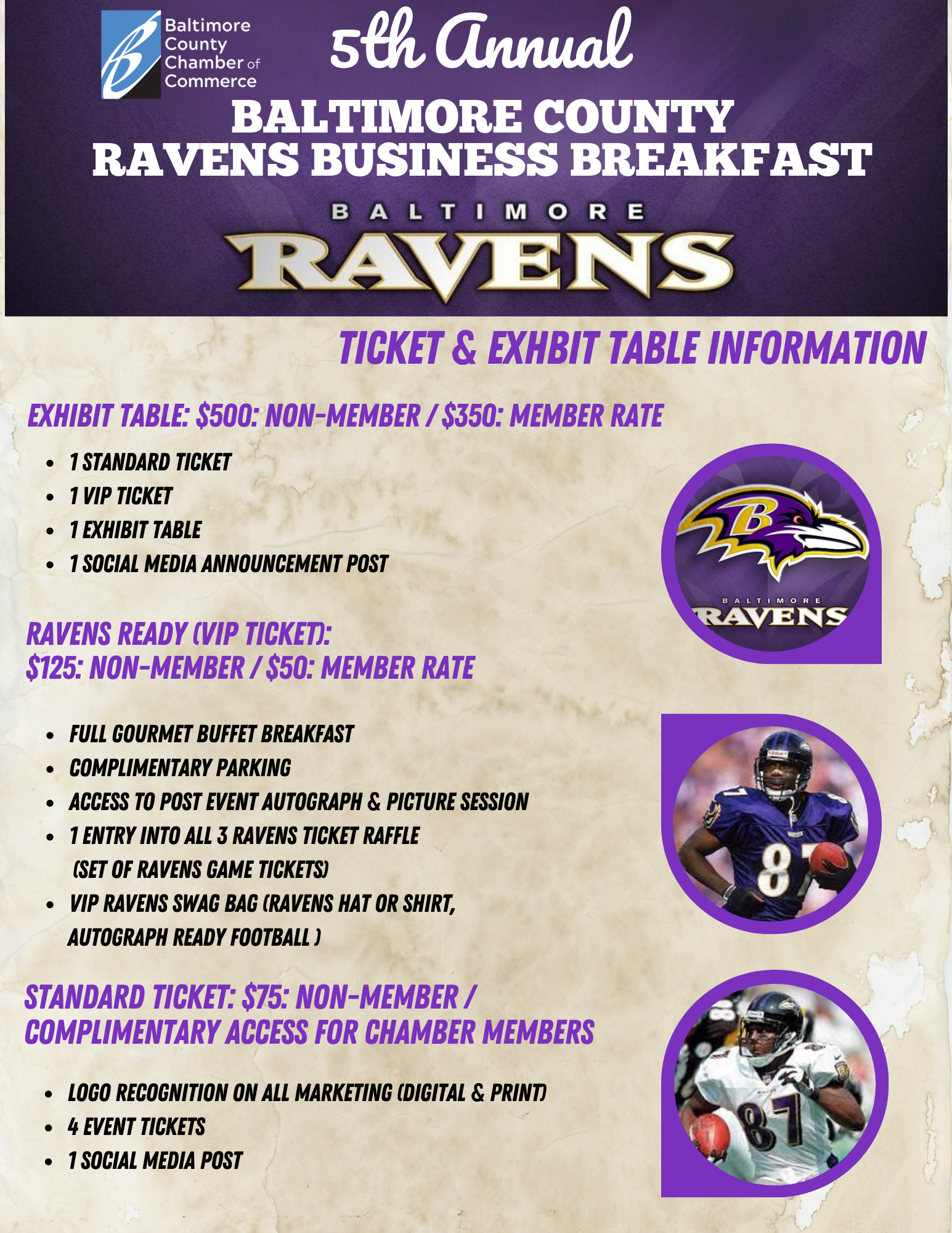 5th Annual Baltimore County Chamber Ravens Business Breakfast